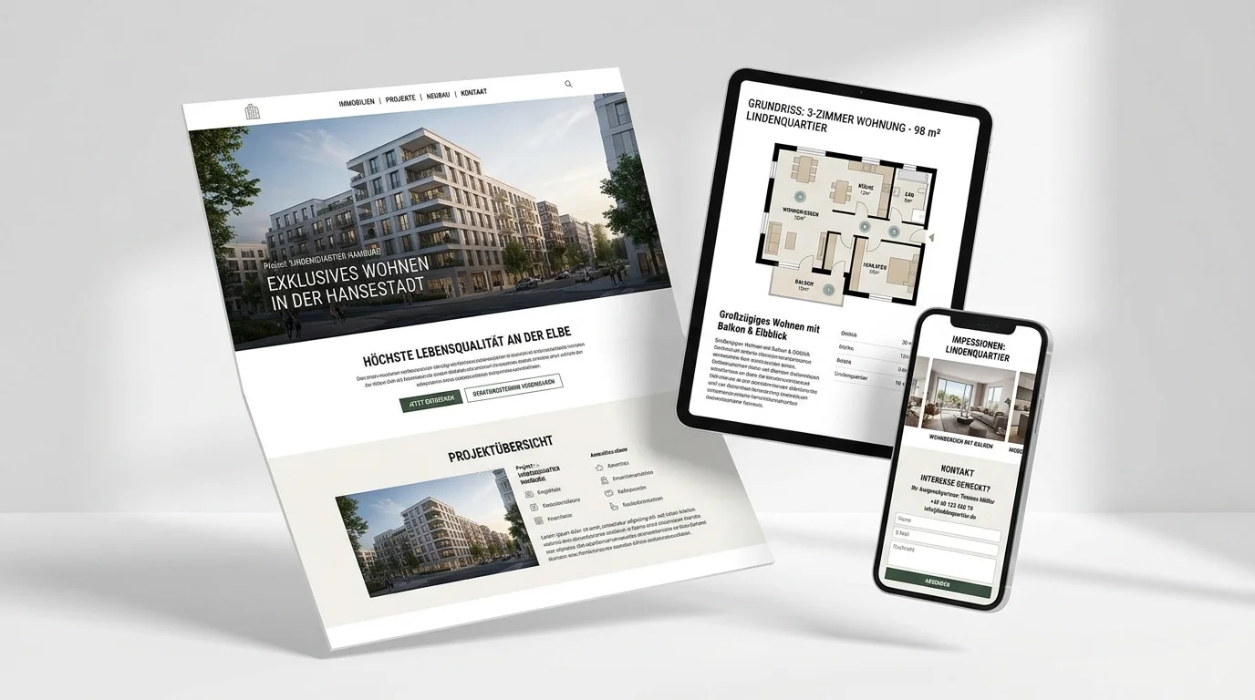 Immobilien neubau marketing presentation – Landingpages
