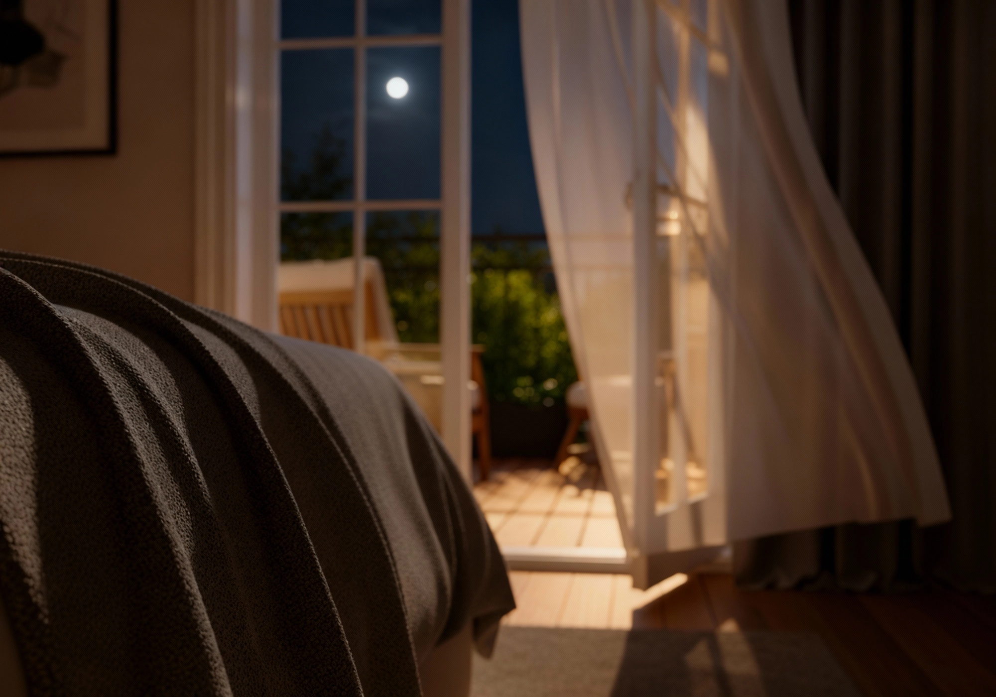 Ultrarealistic closeup in a cozy bedroomsharp immobilienvisualisierung – Stimmungsbilder
