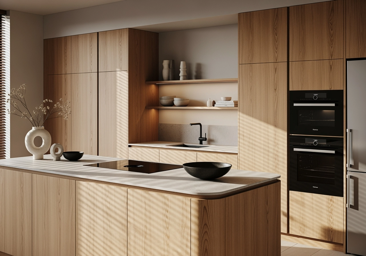 Ultrarealistic scandinavian minimalist kitchen 3 visualisierung – Stimmungsbilder