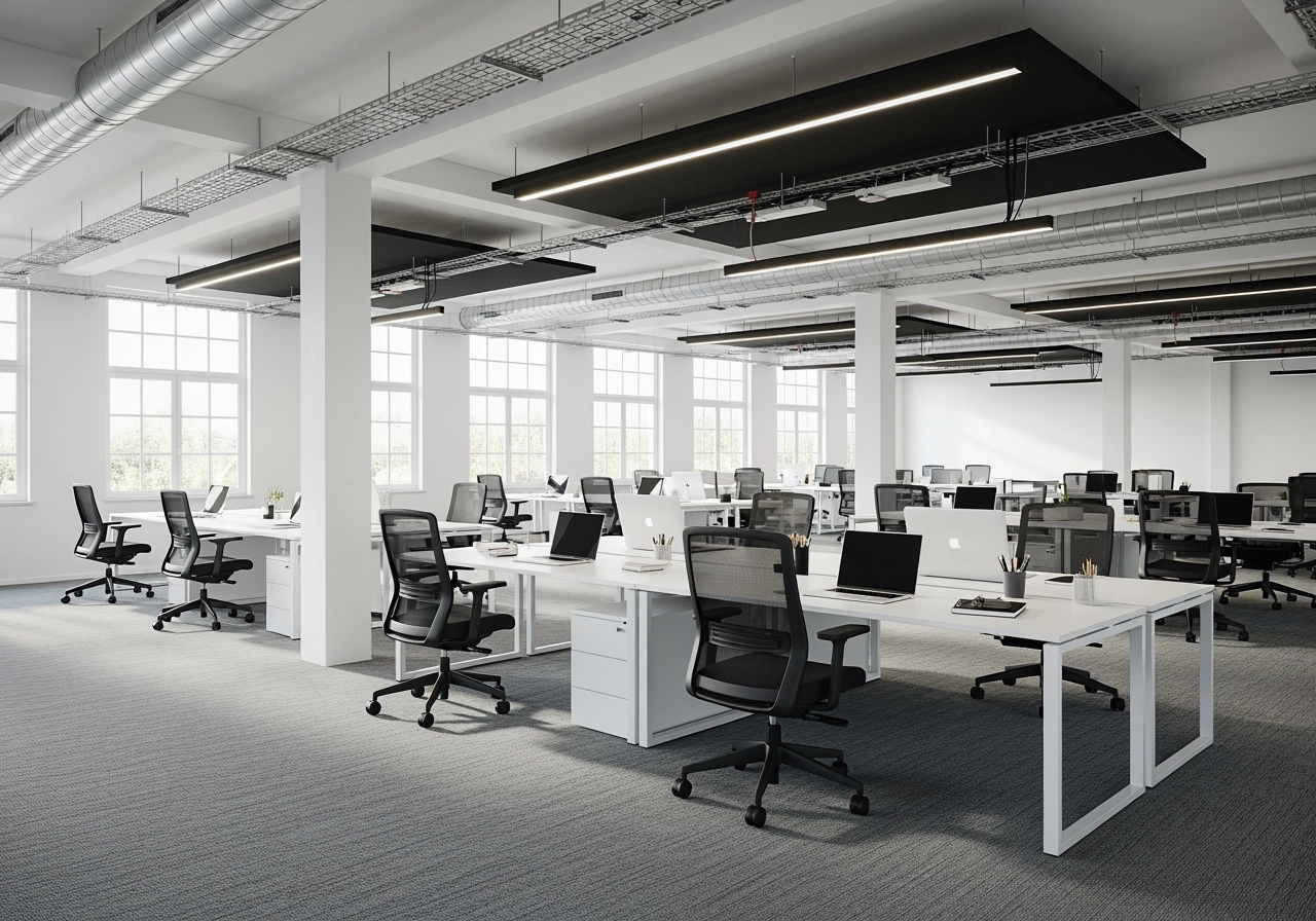 Flex office grossraumbuero modern 3d rendering – Büro- & Arbeitswelten