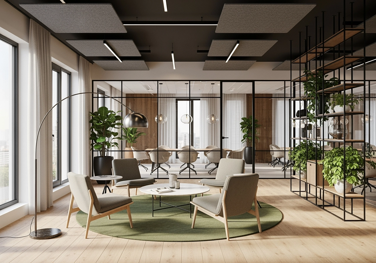 Modernes creative office lounge arbeitswelt 3d visualisierung – Büro- & Arbeitswelten