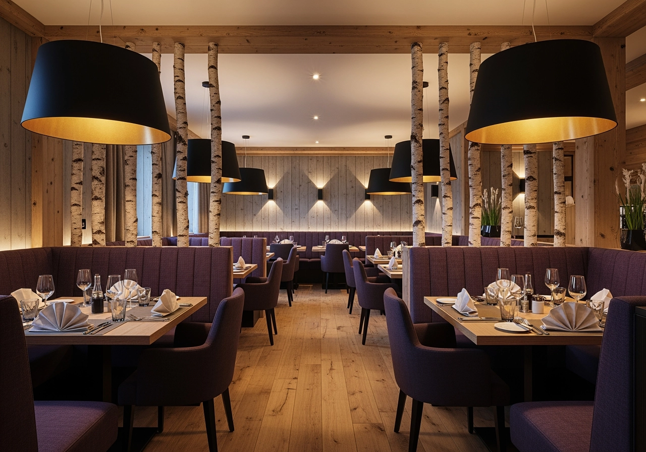 Modernes restaurant innenbereich gastronomie 3d visualisierung – Hotel- & Gastronomiebereiche