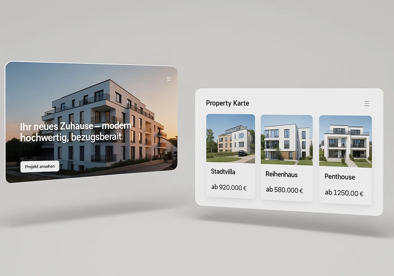 Microsite immobilienprojekt screens design visualisierung – Microsites / Projektwebseiten