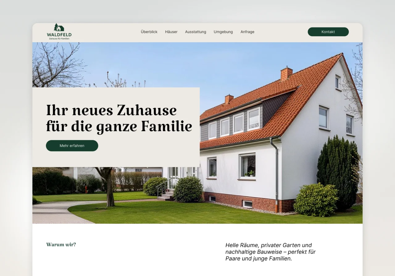 Projektwebseite wohnhaus familien immobilienprojekt – Microsites / Projektwebseiten